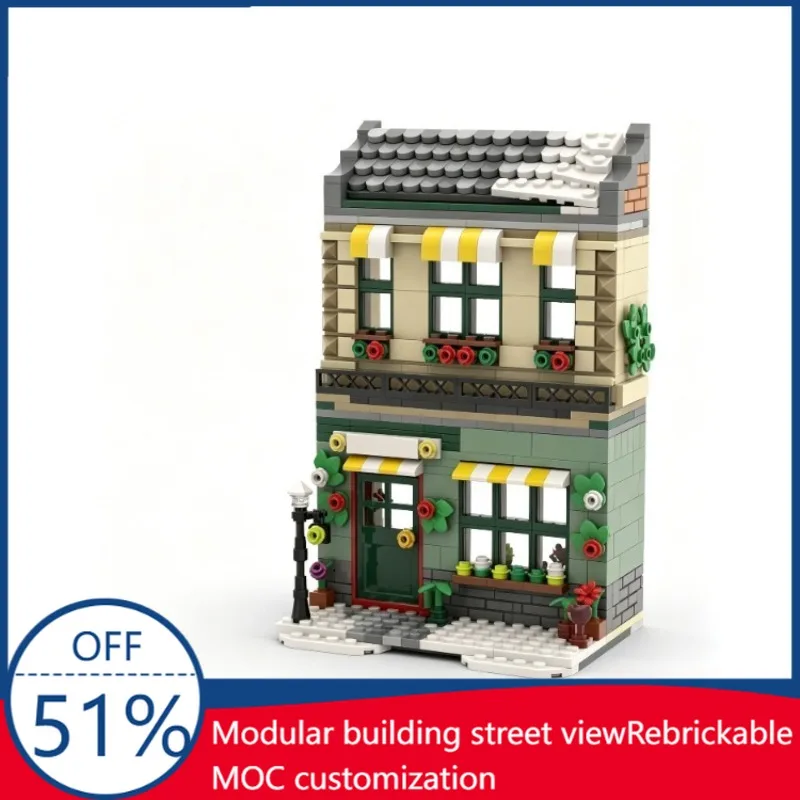 

583PCS Winter Village Main Street Florist Modular Building Blocks Model Creative Custom Puzzle DIY Assembly Educational Toy Gift