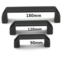 Kitchen Cabinet Handles and Knobs Concise Black Door Handle Wardrobe Cabinet Drawer Door Knobs Hole distance 90/120/150/180mm