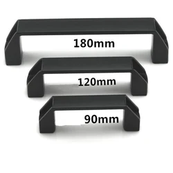 Kitchen Cabinet Handles and Knobs Concise Black Door Handle Wardrobe Cabinet Drawer Door Knobs Hole distance 90/120/150/180mm