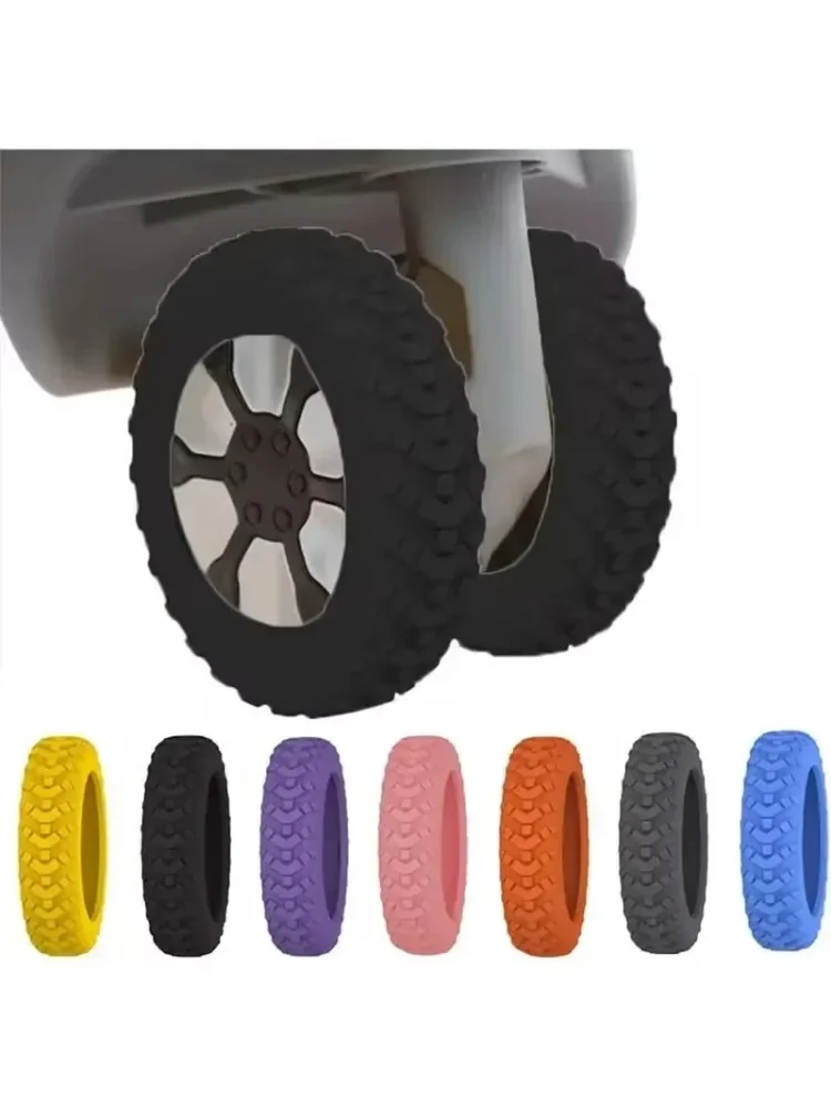 Protecteur de roues de bagages en Silicone, 8 pièces, roulettes, chaussures, valise de voyage, réduit le bruit, accessoires de couverture de protection