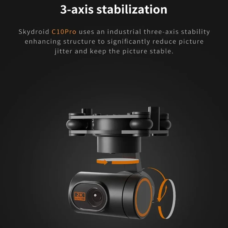 Skydroid C10 Pro Small 2K HD 3 Axis Gimbal Camera Support 1080P Image Feedback Compatible With T12/H12/H16/H16Pro Remote Control