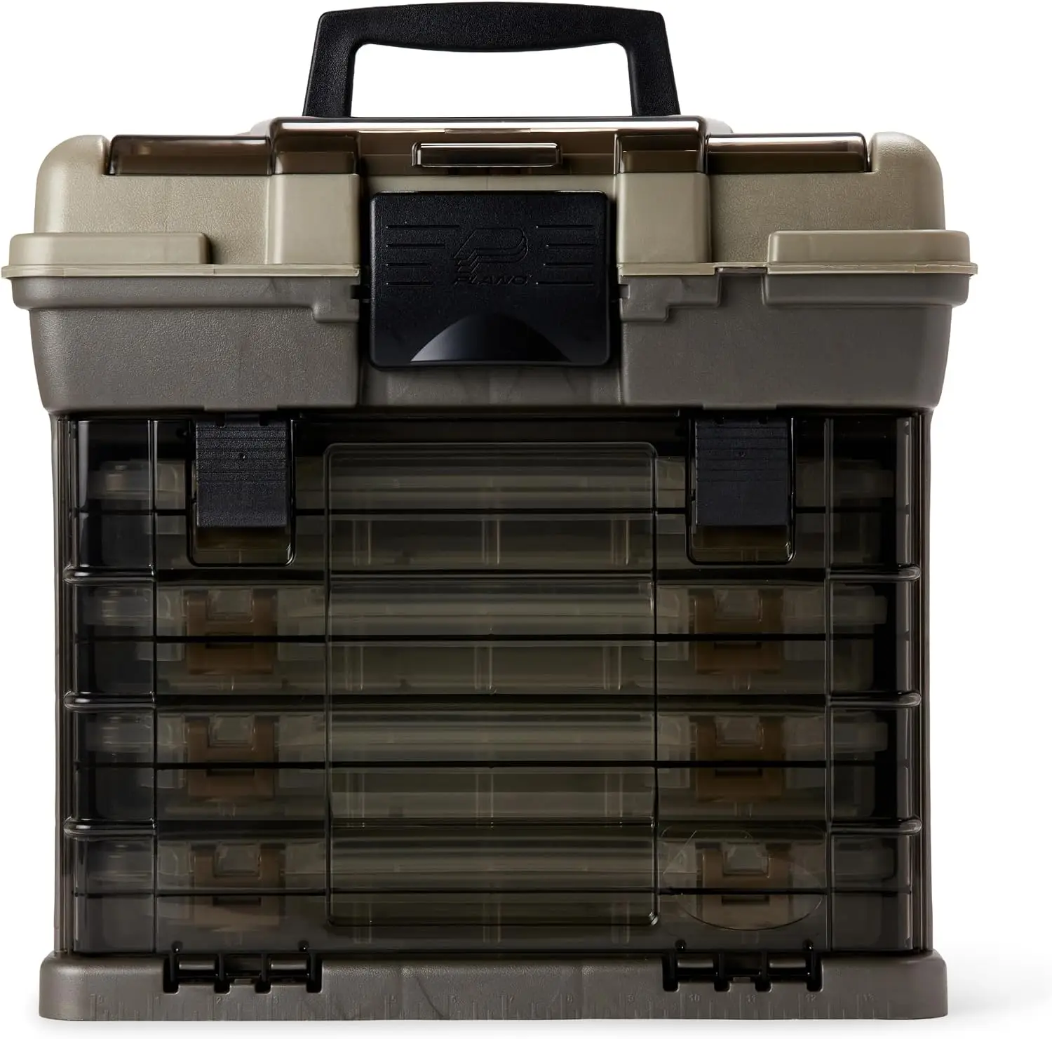 Plano Guide Series StowAway 4-By Rack System Tackle Box, Holds 4 3700 Utility Tackle Boxes, Quick-Access Top Storage with DuraView Lid, Durable Construction, Flexible, Adaptable Fishing Box
