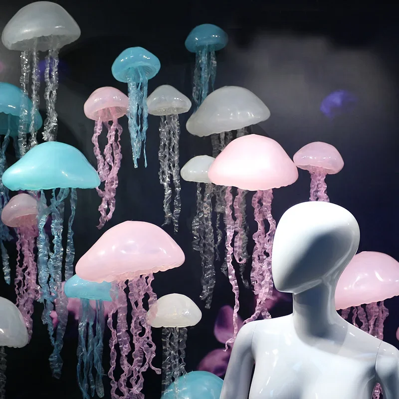 سيليكون قنديل البحر المحيط موضوع الديكور مركز تسوق نافذة الدعائم قلادة قنديل البحر