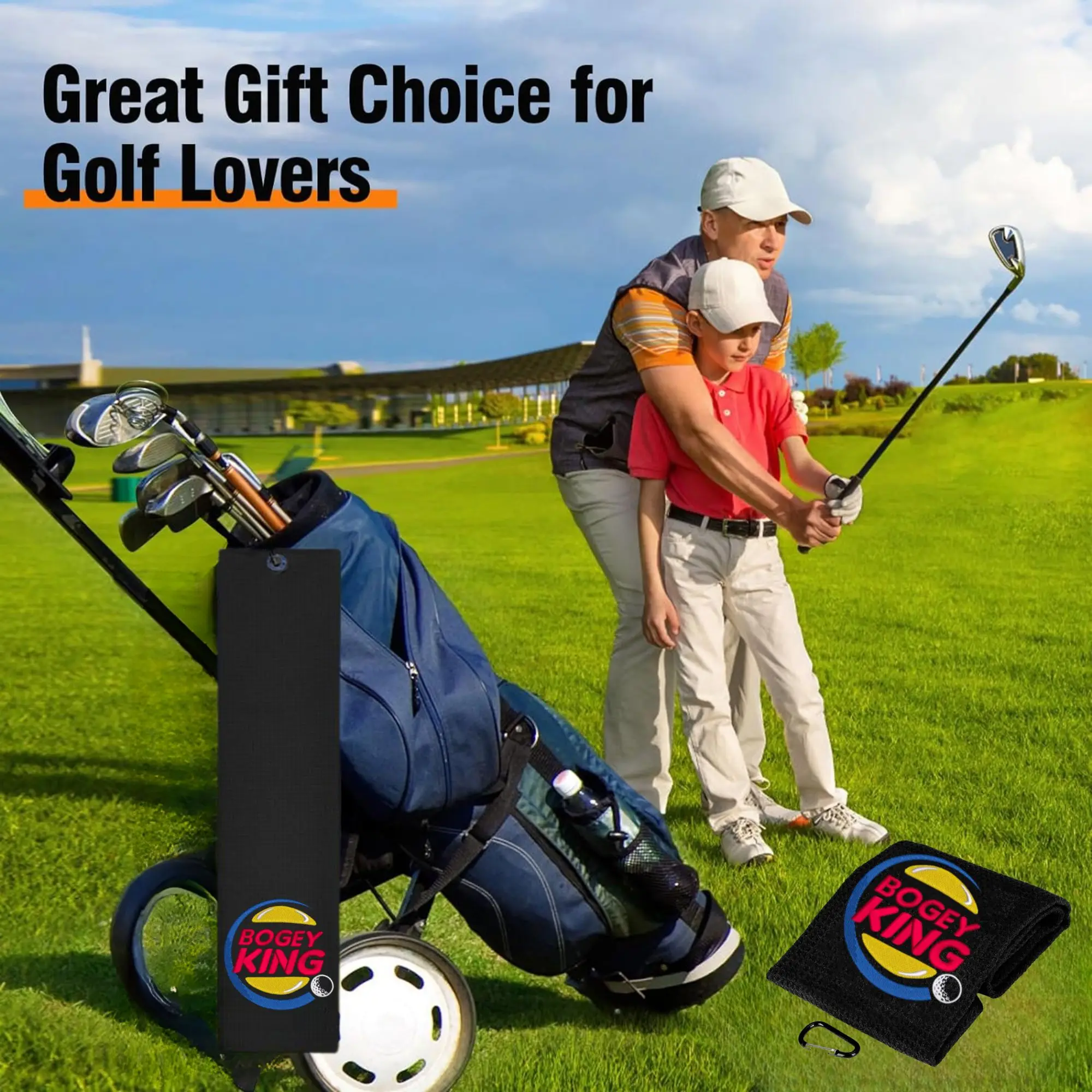 Funny Microfiber Premium Golf Towel, Embroidered Golf Towels for Golf Bags for Men&Women, Golf Accessories for Men Golfers