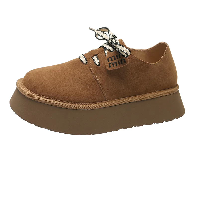 Dedo do pé redondo estilo britânico casual mulher sapato mocassins com tamancos de pele plataforma calçados femininos preppy deslizamento-on nova cruz trepadeiras retr