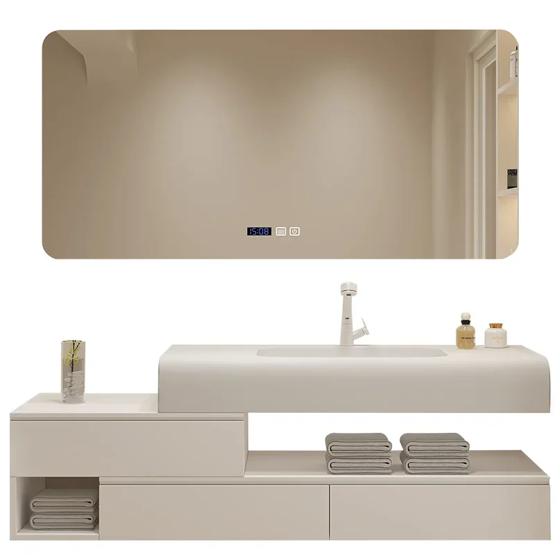 DuPont Corian Whole Washbin Bathroom Cabinet Combination Bathroom Hand Washing Washstand Washbasin Cabinet