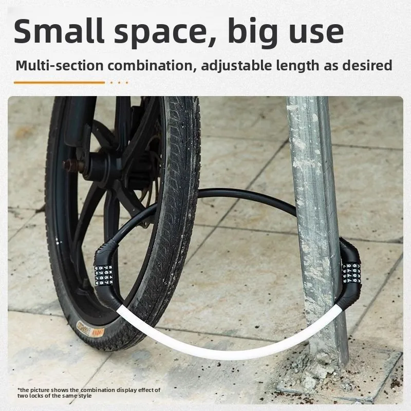 Cycling Equipment Anti-theft Four Digit Password Lock Mountain Bike Lock Steel Wire Shear Resistant Bicycle Password Lock