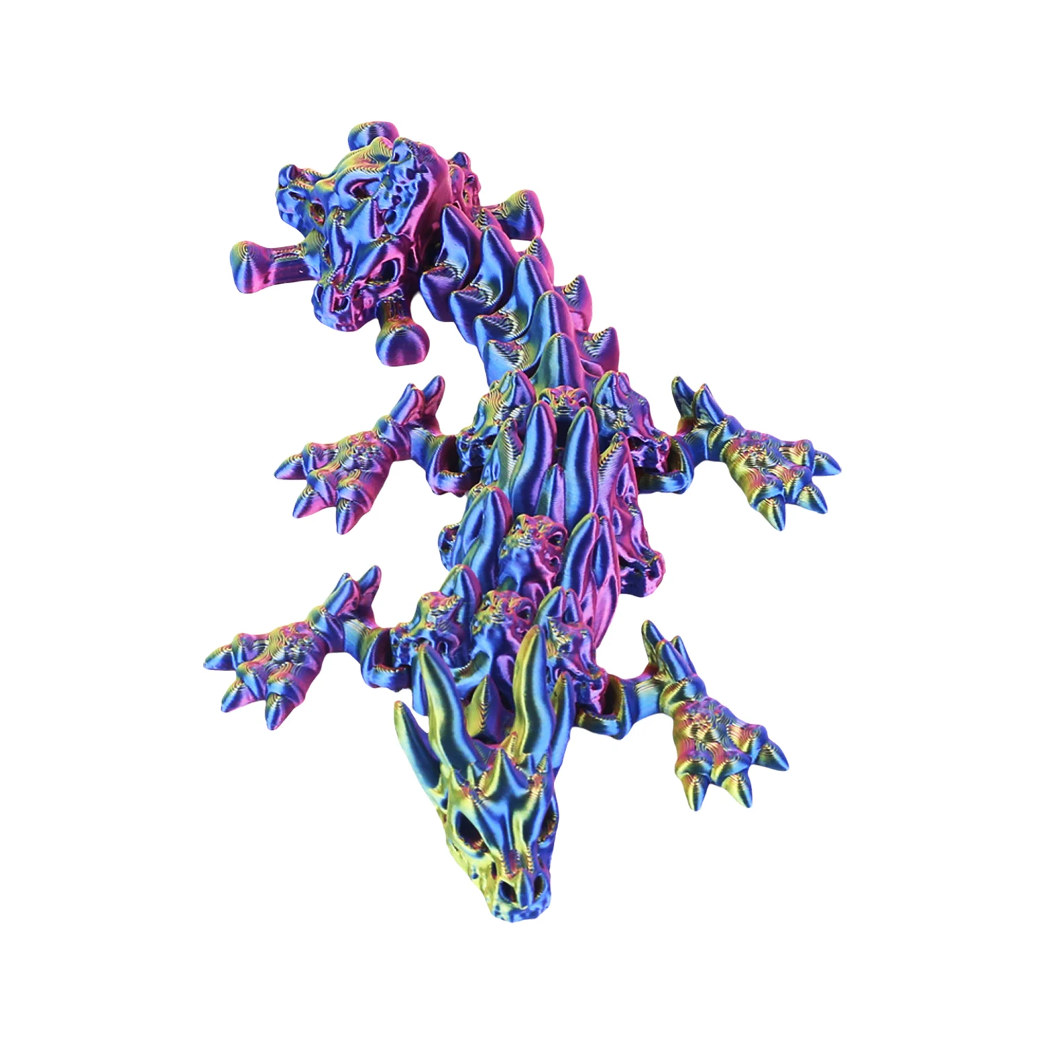 3D gemstone dragon colorful decoration can swing multi head dragon creative figurine trendy play