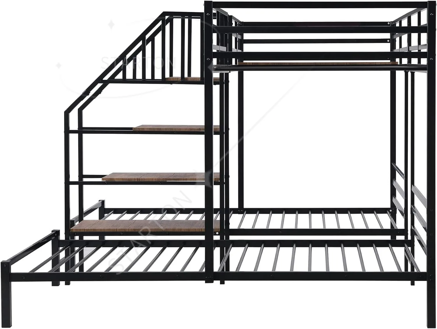 Apartment Triple Bunk Bed for Adult Simple Design Modern Metal Frame Indoor Bunk Bed Home Furniture Suitable