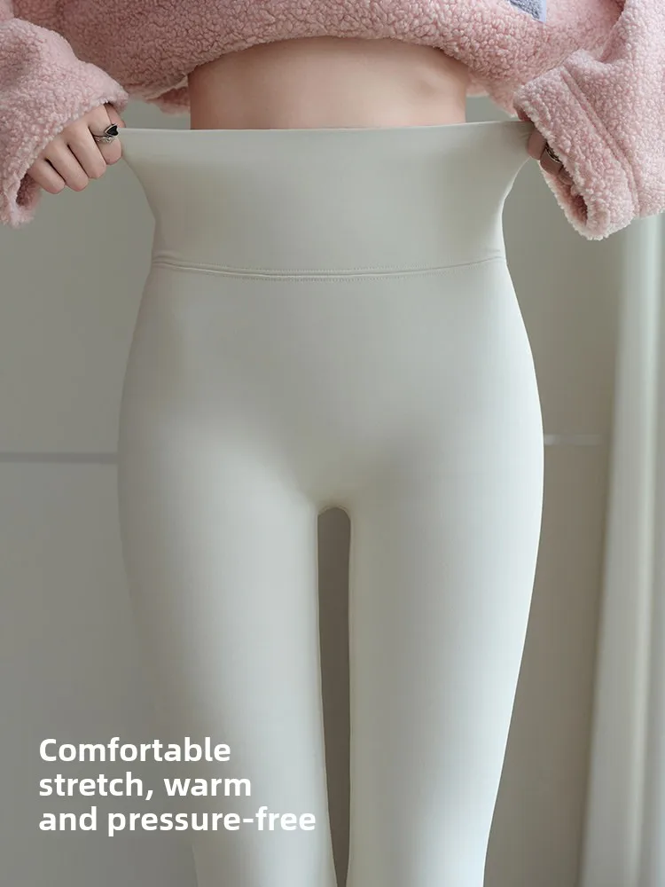 กางเกงโยคะกันหนาว Thiened Fce สำหรับผู้หญิง เอวสูง ลายหนังม้า ให้ความอบอุ่น เหมาะสำหรับใส่กลางแจ้งและเล่นโยคะ