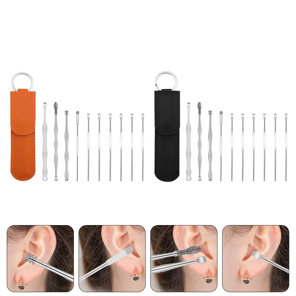 

2Sets Stainless Steel Ear Picks Massage Ear Cleaning Picks Earwax Removal Tool Earwax Picker Ear Cleaning Spoon