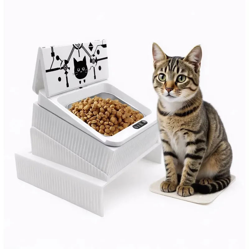 

Cat Feeder | Smart Infrared Auto-Opening Pet Bowl with Sealed Lid & Cervical Design