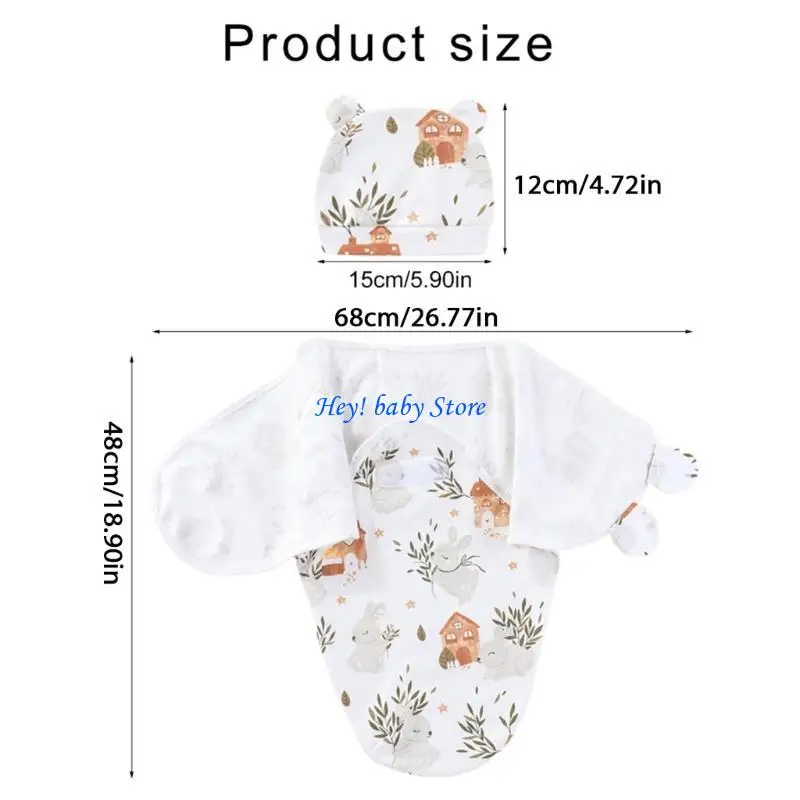 Bolsas Q1fe para los recién nacidos Bolsos dormir para bebés niños con manta algodón sombrero