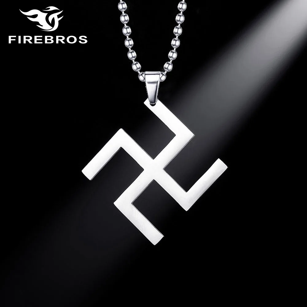 FIREBROS 2025 New Never Fade Stainless Steel Buddhism Swastika Pendant Necklace Men Women Buddha Religion  Jewelry Dropshipping