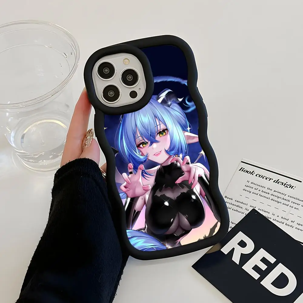 

ZZZ Lucia Phone Case for iPhone 17 16 15 14 13 12 11 Air Pro Max Plus Black Soft TPU Wavy Edge Cover