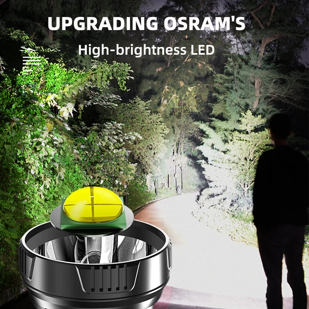 Portable Searchlight Flashlight Spotlight Powerful Torch Camping Rechargeable Lamp Led Lighting Lights for Construction Site