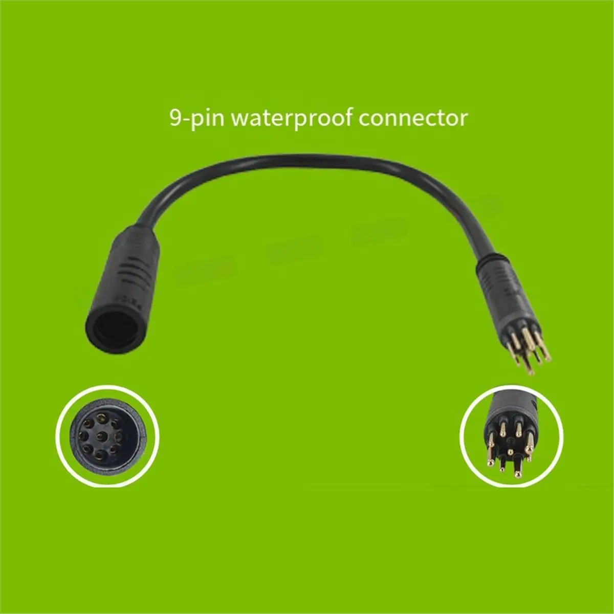 1m 9-Pin Waterproof Motor Extension Cable, Male to Female Connector, for 250-1000W Mid-Drive Motor Retrofit