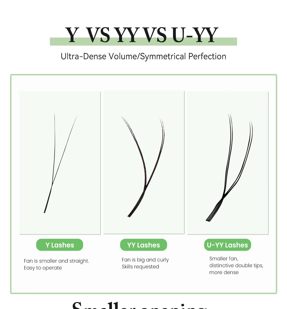 Yelix Neue U-Form YY Lashes U YY Parallele Blumen-Wimpernverlängerungen Natürliche weiche vorgefertigte Fächer Volumen-Wimpernverlängerung – Detail 2
