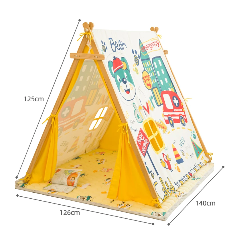

Wooden Doll House Toys Indoor Outdoor Kids Tent Baby's Secret Base Toys