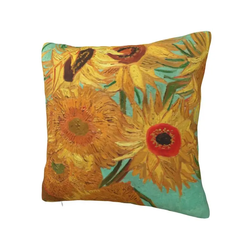 Nordic Vincent Van Gogh Twelve Sunflowers In A Vase Mask Cushion Cover Soft Art Flowers Painting Throw Pillow Case Home Decor