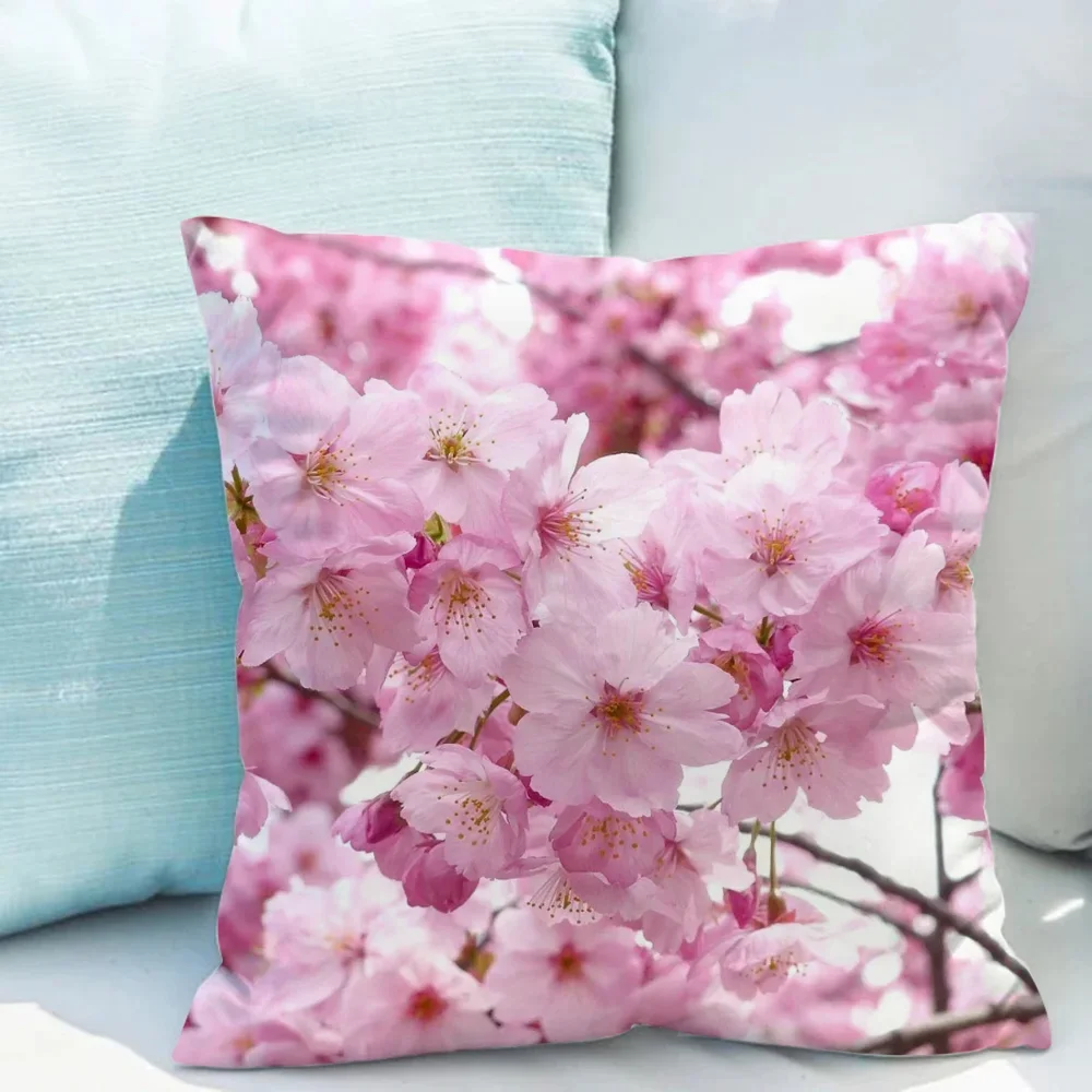 

Наволочка из японского цветка вишни 45*45, наволочка для подушки 45x45, чехлы для подушек для кровати, наволочка 40*40, декоративная наволочка для дивана