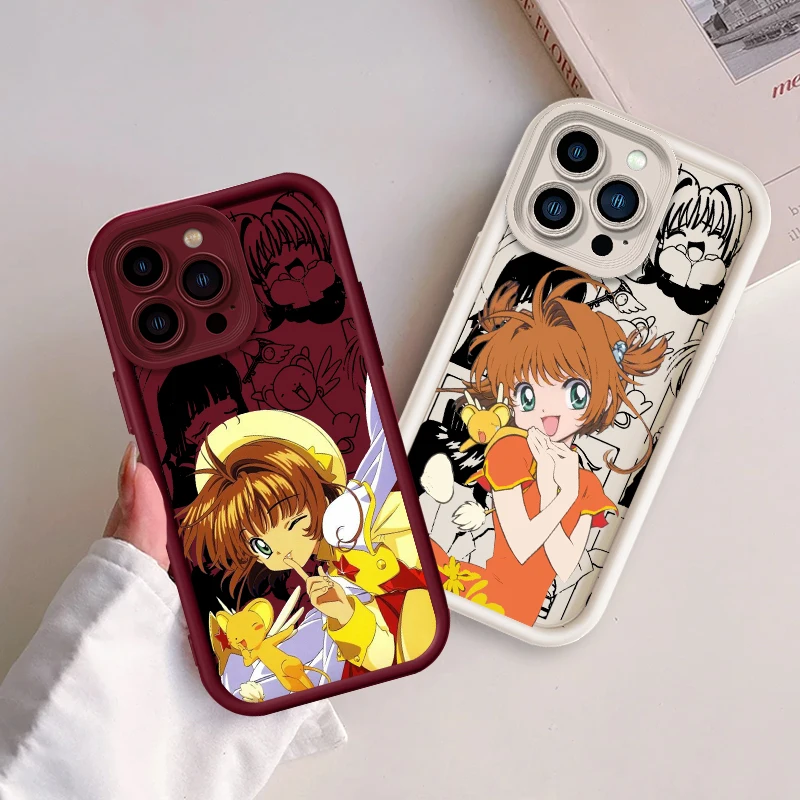 

C-Cardcaptors Sakuras Cute Girl For Apple iPhone 15 14 13 12 Pro Max Mini 11 XS X XR 8 7 6 Plus Eye Ladder Cover Capa Fundas