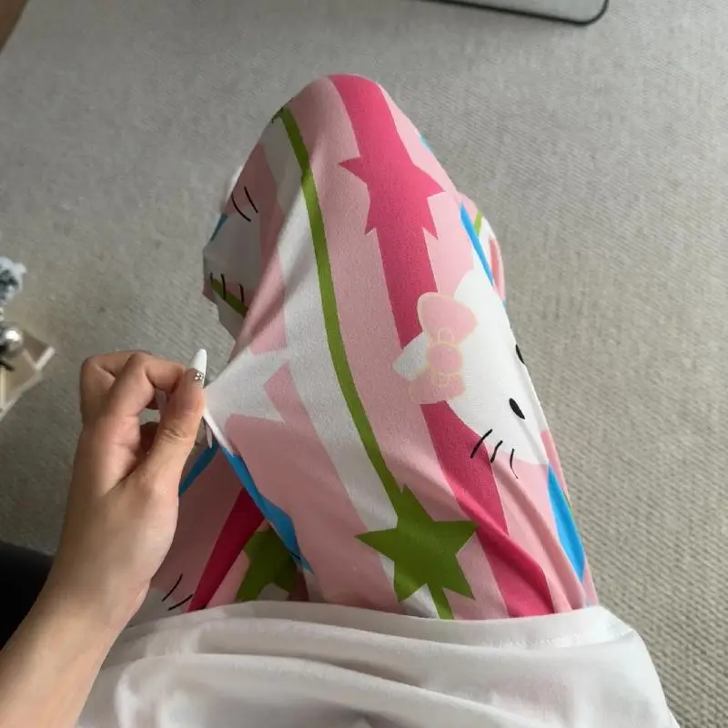 

Новые студенческие пижамные штаны Pochacco с мультяшным принтом для девочек, милые аниме-штаны с котятами, модные повседневные удобные мягкие домашние брюки