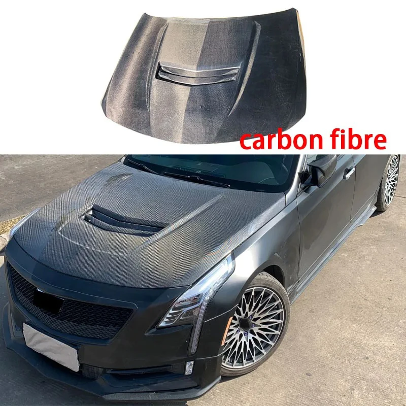 Suitable for Cadillac CT6 Engine Hood, CT6V Carbon Fiber/resin Fiber Engine Hood Opening Enhances Heat Dissipation Performance