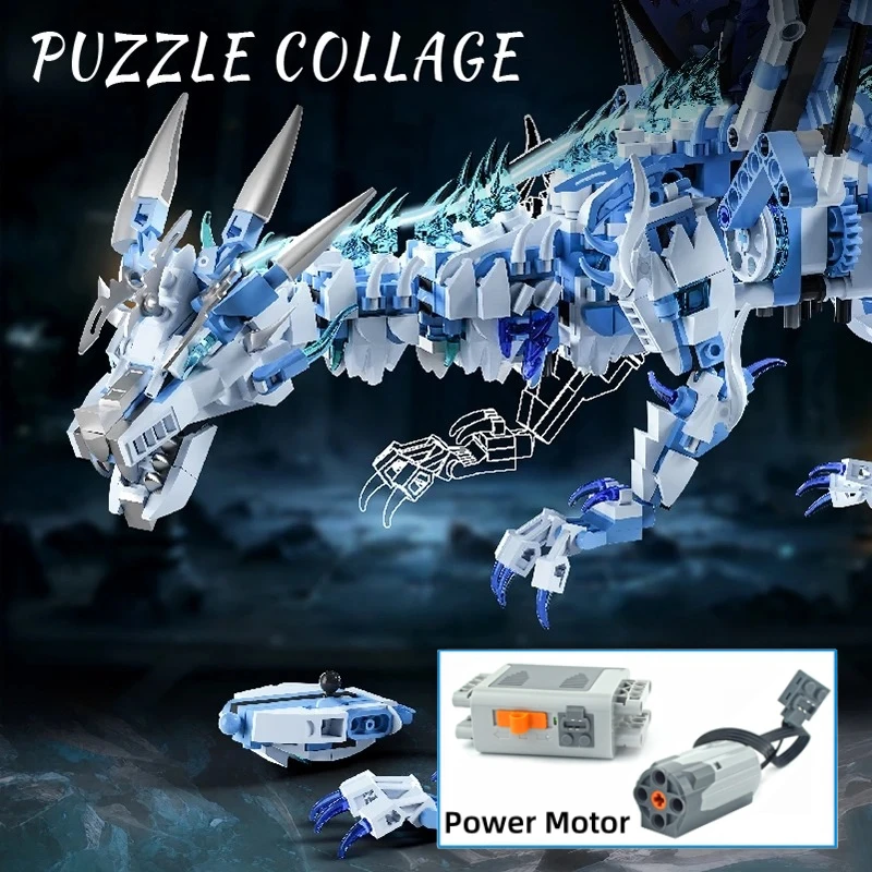 

Конструктор Dragon Ice Dragon Model 1646 деталей, технические блоки с подсветкой, MOC-модель, подарок для фанатов фильмов