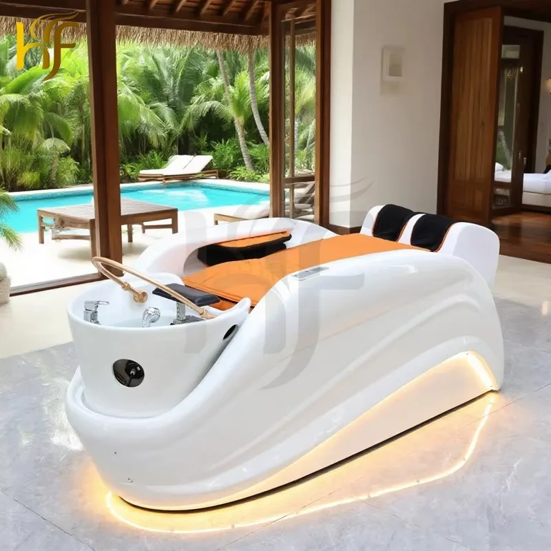 Hot Sell Head Spa Treatment Therapy Water Circulation Shampoo Massage Bed For Salon Furniture