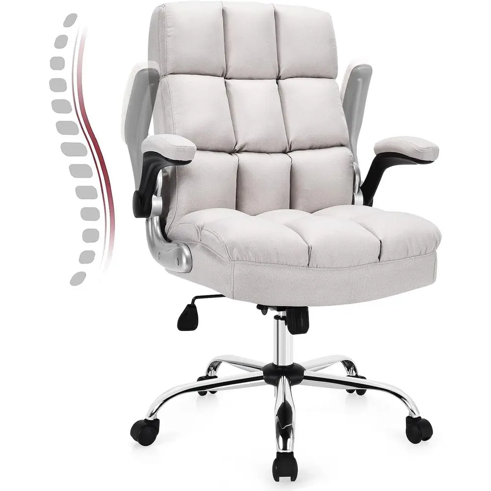 

Ergonomic High-Back Desk Chair for Big and Tall, Adjustable Backrest & Armrests, Suitable for Home Office, Beige