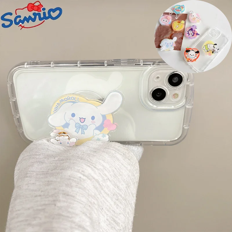 

Sanrio Kuromi Mobile Phone Stand Retractable Girl Phone Case Back Stick Can Rotate The Desktop Watch TV My Melody Support Stand