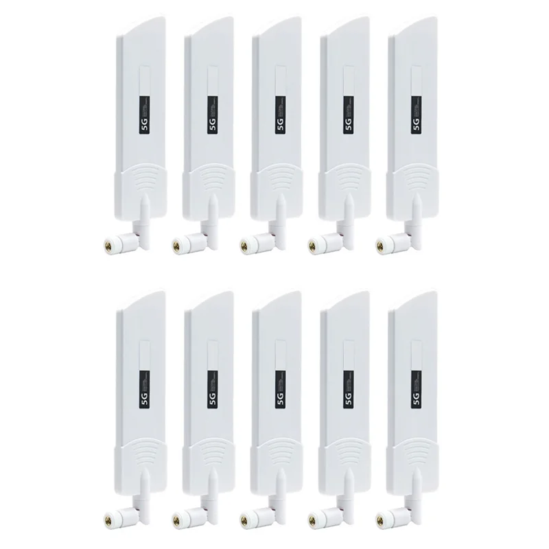 A29F-10PCS 5G/3G/4G/GSM Full Band Glue Stick Omni Wireless Smart Meter Router Module Gain 40Dbi Antenna, White SMA Male