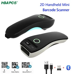 HBA-W6 Barcode Scanner Wireless Bluetooth 1D/2D CMOS Scanner USB Mini Pocket QR Reader IOS Android Windows for Mobile Payment