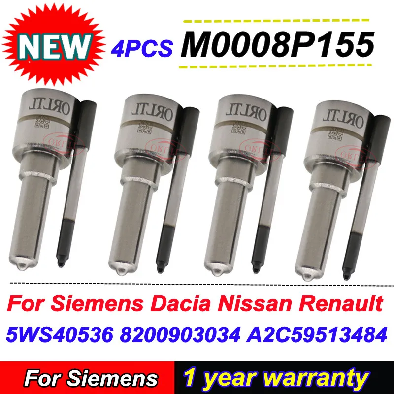 

4PCS Genuine Original Nozzle M0008P155 Injector A2C59513484 5WS40536 8200903034 for Siemens Dacia Nissan Renault Injector ORLTL