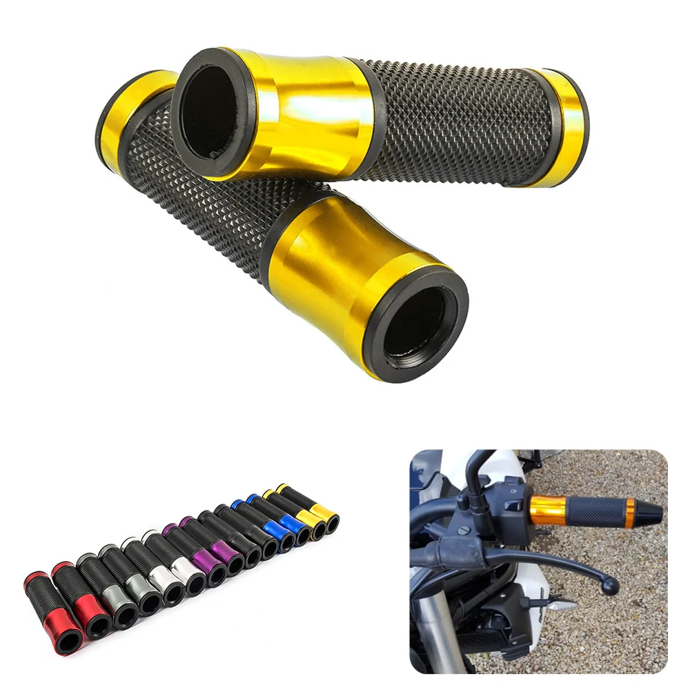 Aluminum Rubber 7/8 inch 22mm Motorcycle Grips Hand Grips Handlebar Universal Pit Bike Motocross Motorbike Multi Colors