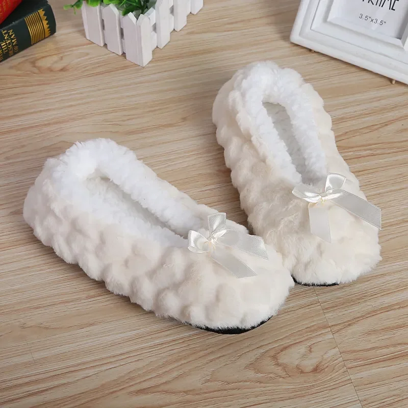 New Fluffy Female Floor Slipper Women\'s Winter Shoes Warm Thick Fur Plush Anti-Skid Grip Sole Cute Funny Indoor Home House Shoes