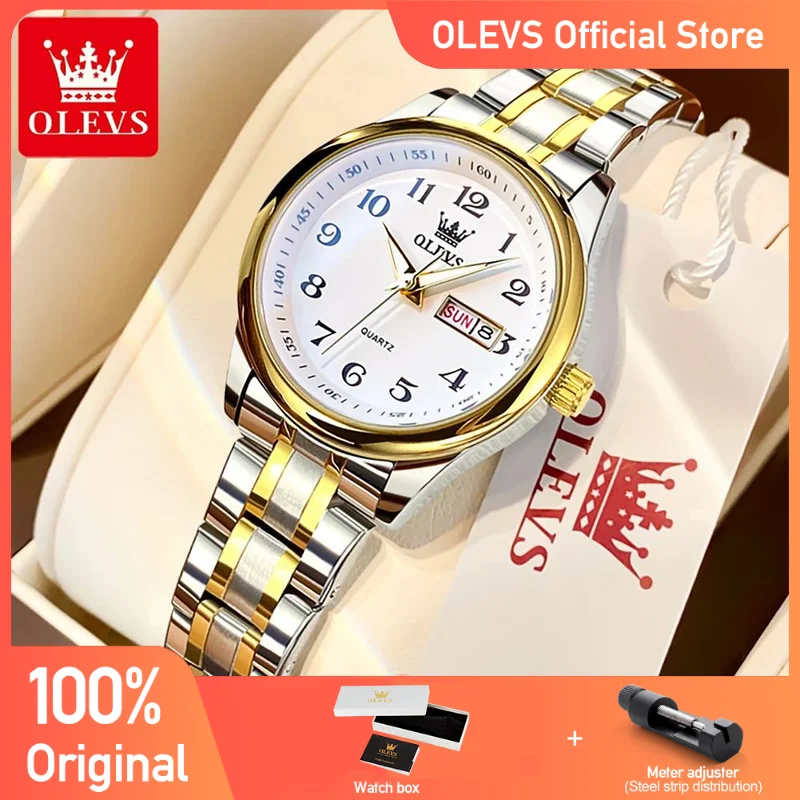 OLEVS 5567 Women's Wrist Watch Original Luxury Watches Waterproof Stainless Steel Quartz Woman Wristwatch Gold 2022 Trend