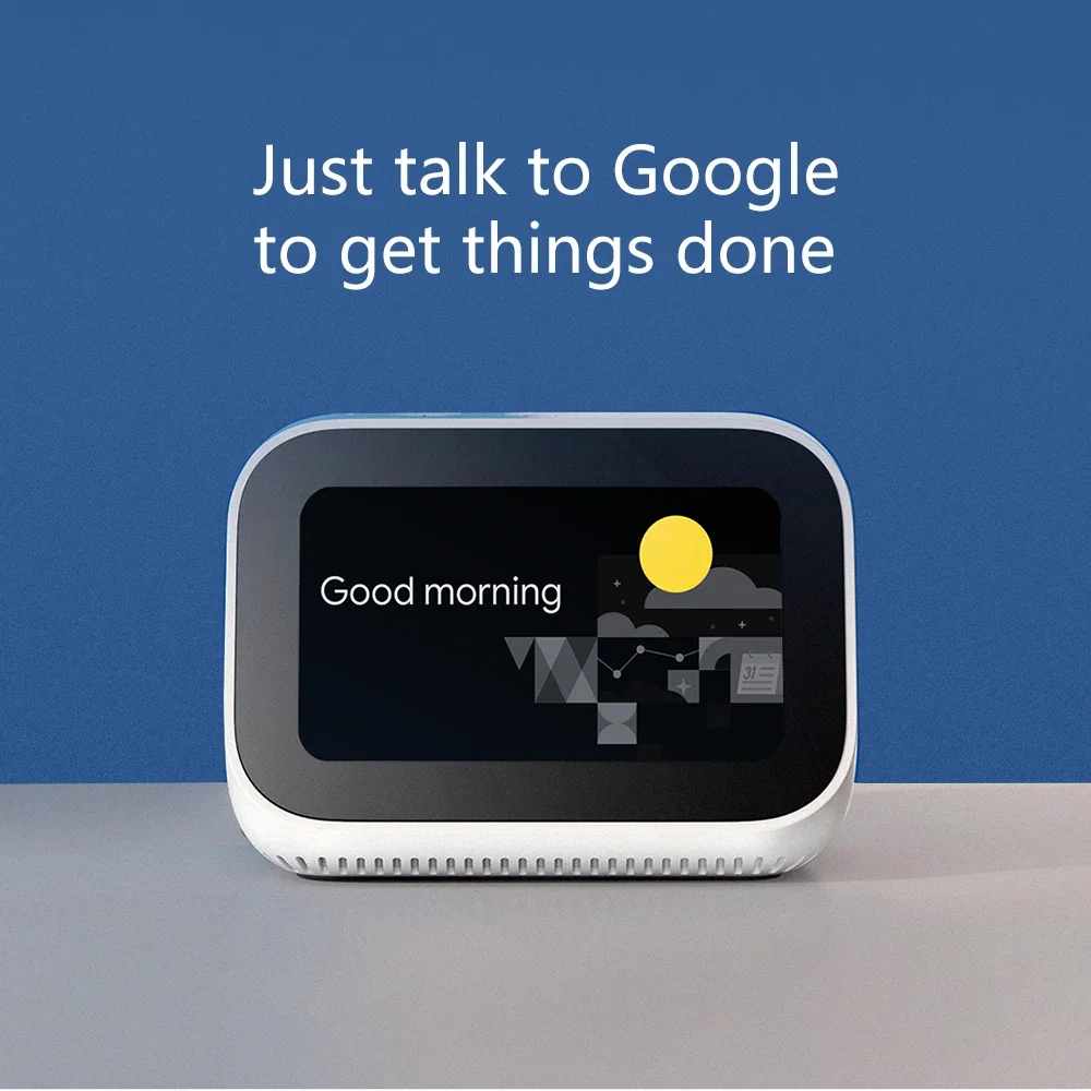 Xiaomi Mi Smart jam AI versi Global, pengeras suara layar sentuh Bluetooth 5.0 jam Alarm koneksi WiFi Ok Google Control