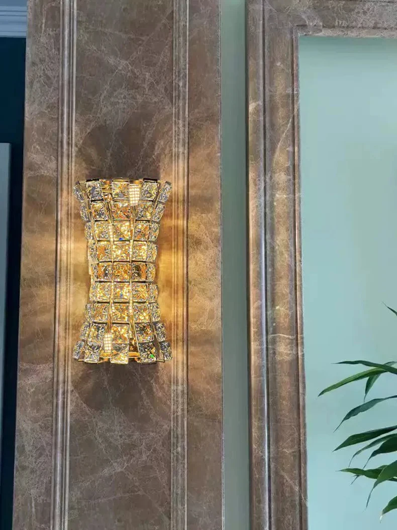 

Modern transparent crystal wall lamp indoor living room bedroom metal wall lamp YX698TB