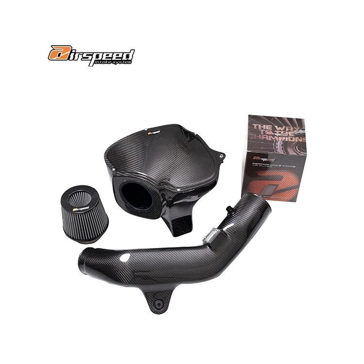 

Бренд Airspeed с аккуратной и четкой текстурой поверхности, 100% сухая система впуска холодного воздуха из углеродного волокна для BMW M2 M135i 235i 335i 3.0T