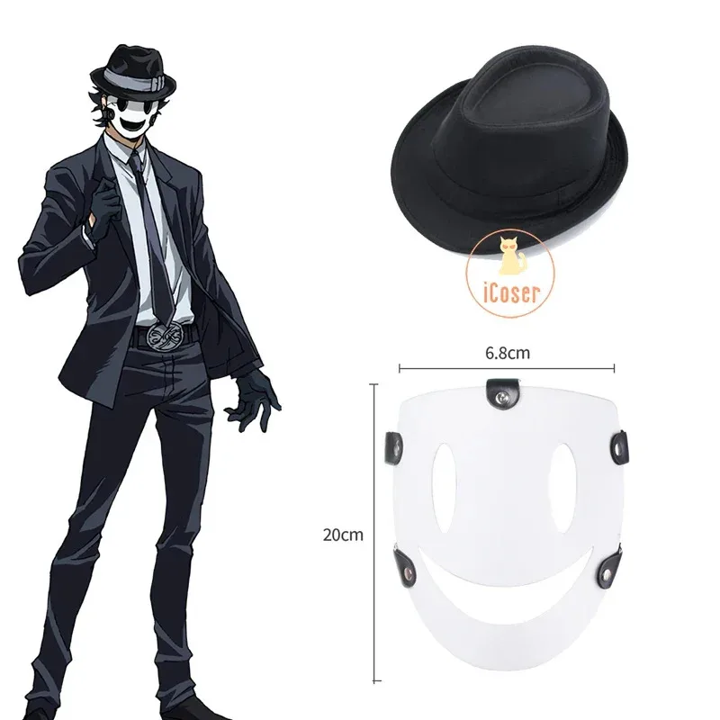 할로윈 하이 라이즈 인베이션 코스프레 화이트 마스크 블랙 햇 텐쿠우 신판 엔젤즈 스마일 사무라이 코스튬 호러 Pr NTs;2,k'5,t;8.