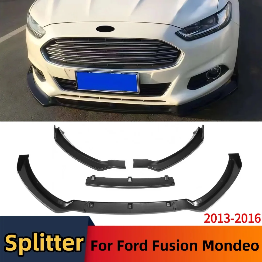 

For Ford Fusion Mondeo 2013-2016 Front Chin Bumper Lip Splitter Exterior Parts Glossy Black Tuning Accessories Air Dam Refit