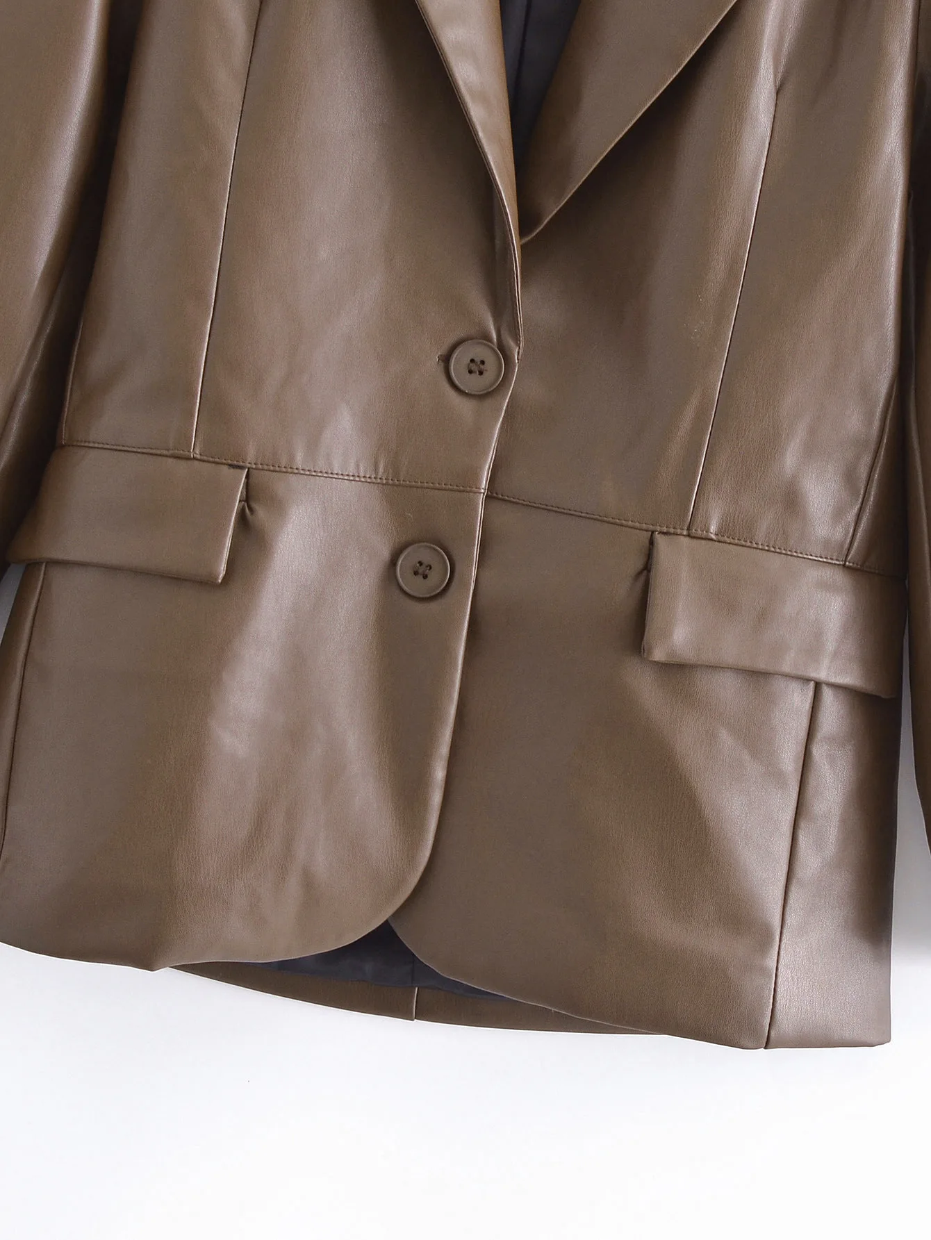 2025 autunno nuovo abbigliamento femminile europeo e americano moda di strada stile casual impiombato ​ ​ blazer in similpelle