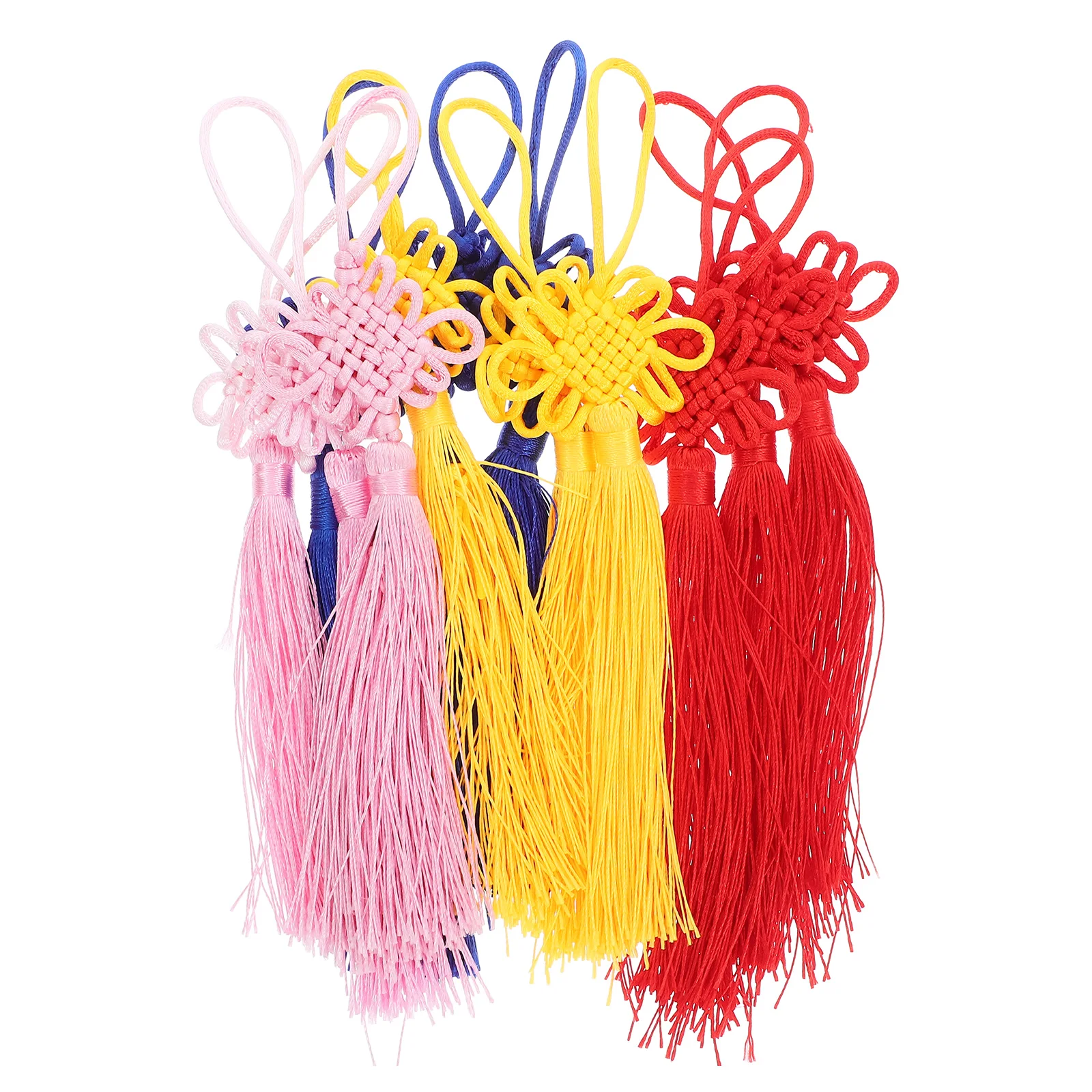 

12pcs Chinese Knot Pendant Book Charms Craft Tassels Jewelry Making Spring Festival Decorations Lucky Charms Bookmark