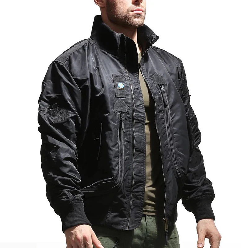 Quality Men L-2X Bomber Jackets US SWAT Outdoor Multi-pocket Waterproof Military ArmyGreen Tactical Techwear Hiking Safari Coats