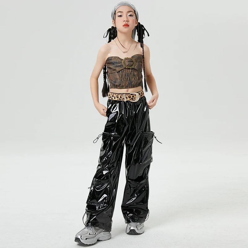 

K-pop Outfits Children Hip Hop Dance Costumes Festival Party Dancing Set Retro Girls Group Jazz Dance Performance Clothes XH2522