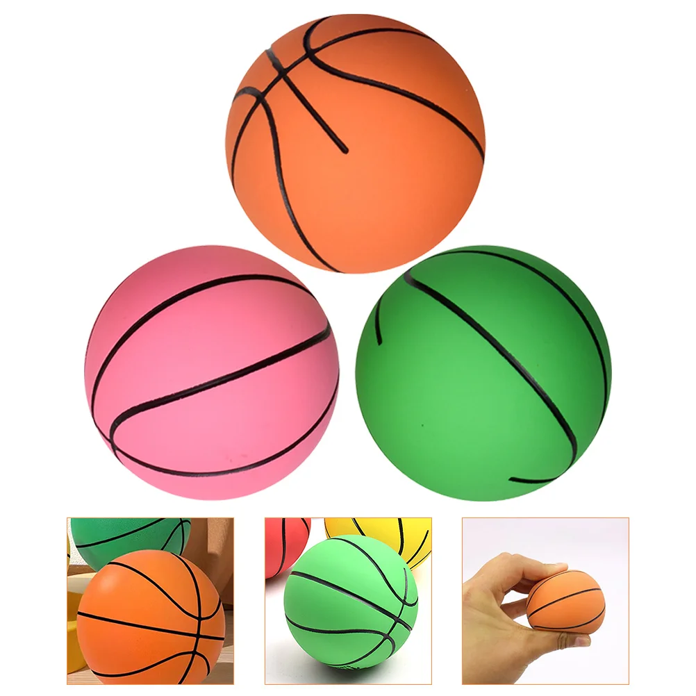 3 Pcs Toy Small Basketball Bouncy Portable Bounce Balls Anti-stress Party Rubber Game Kids Jumping Playing Student