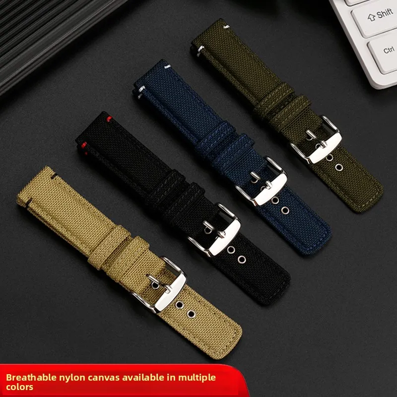 Nylon Leather bottom with steel holes Watch strap For TIMEX Expeditionary T49963 T49905 T2N794 Men Outdoor Sport WatchBand 20mm