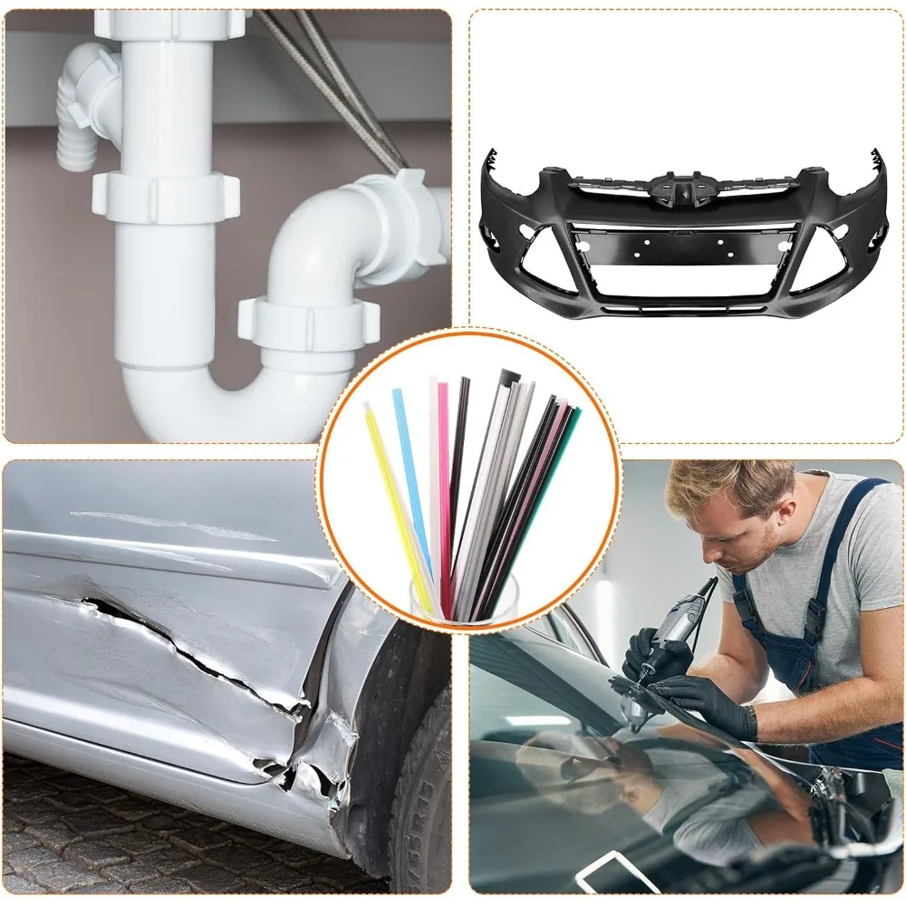 MECCANIXITY 30pcs 8 Inch Plastic Welding Rods PP Welding Strips Welder Rods for Plastic Welder, Car Bumper, Kayak Repair, Daily